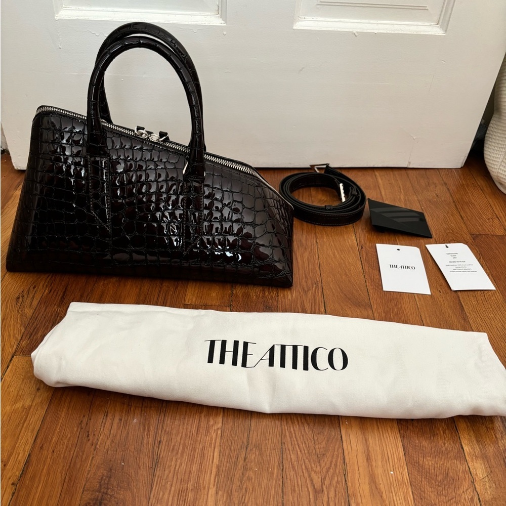 The Attico Black Croc-Embossed Bag